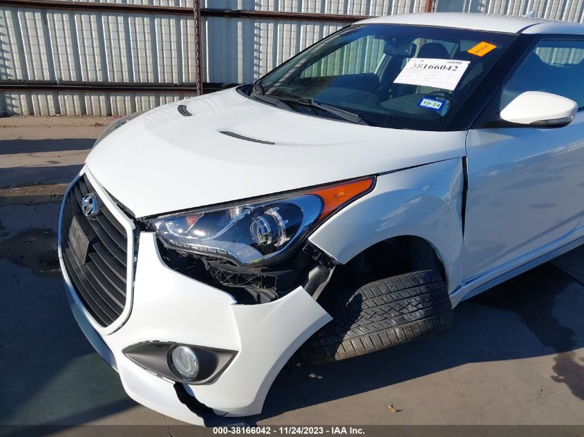 2013 HYUNDAI VELOSTER TURBO W/BLUE INT - KMHTC6AE2DU105442