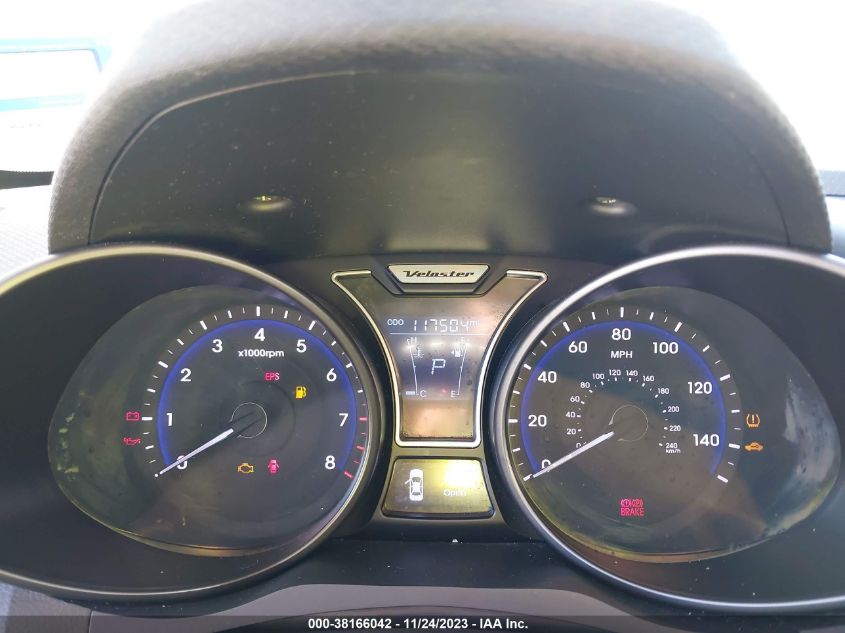 2013 HYUNDAI VELOSTER TURBO W/BLUE INT - KMHTC6AE2DU105442