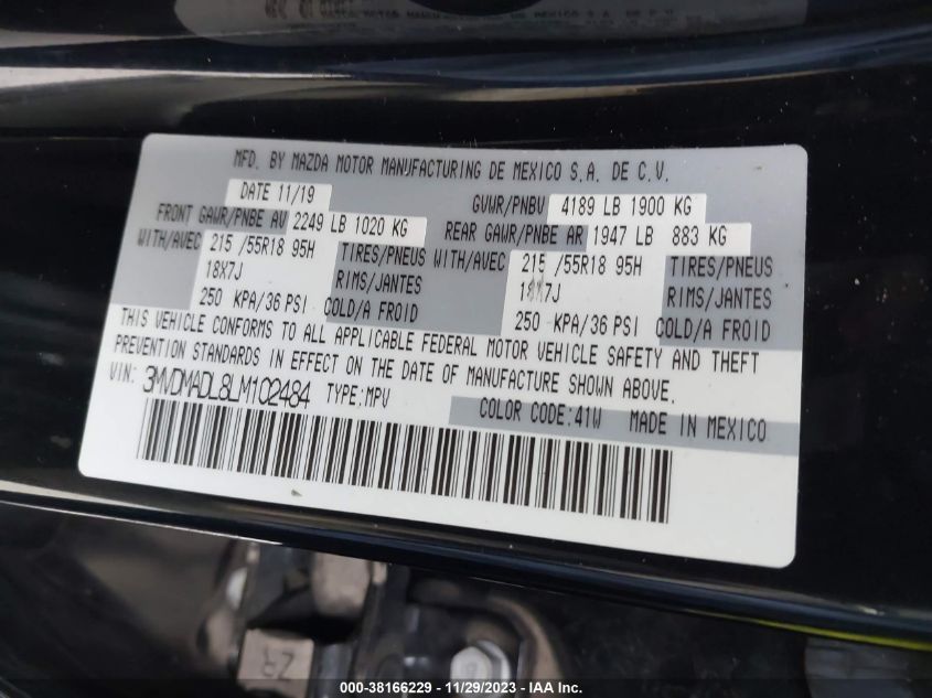 VIN 3MVDMADL8LM102484 2020 MAZDA CX-30 PREFERRED