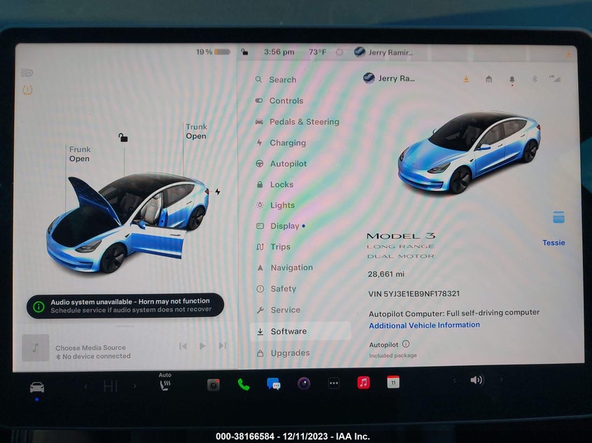 VIN 5YJ3E1EB9NF178321 2022 TESLA MODEL 3