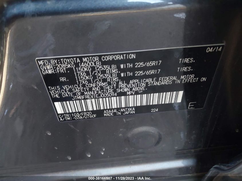 2014 TOYOTA RAV4 LE - JTMBFREV1EJ005094