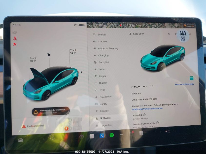 2023 TESLA MODEL 3 REAR-WHEEL DRIVE - 5YJ3E1EA8PF605711