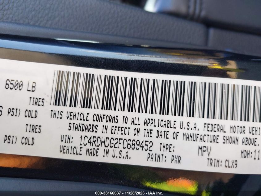 2015 DODGE DURANGO LIMITED - 1C4RDHDG2FC689452