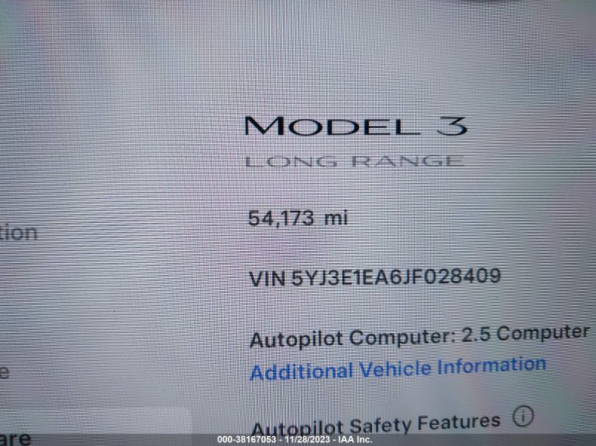 2018 TESLA MODEL 3 - 5YJ3E1EA6JF028409