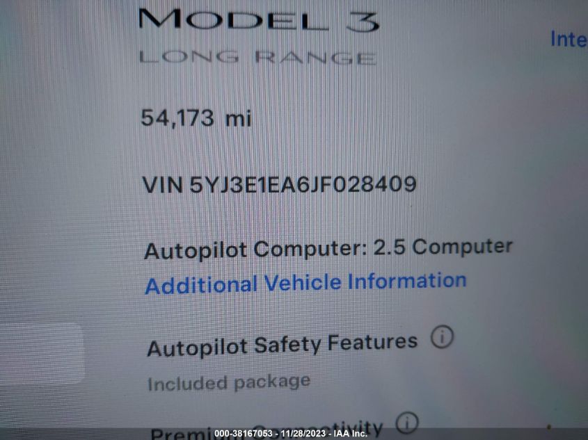 2018 TESLA MODEL 3 - 5YJ3E1EA6JF028409