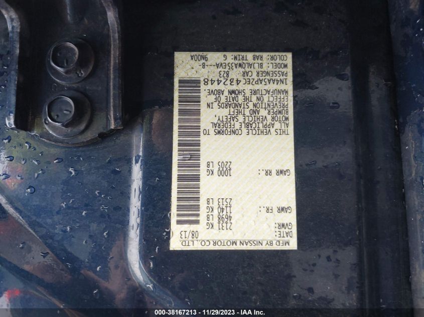 2014 NISSAN MAXIMA S/SV - 1N4AA5AP2EC432448