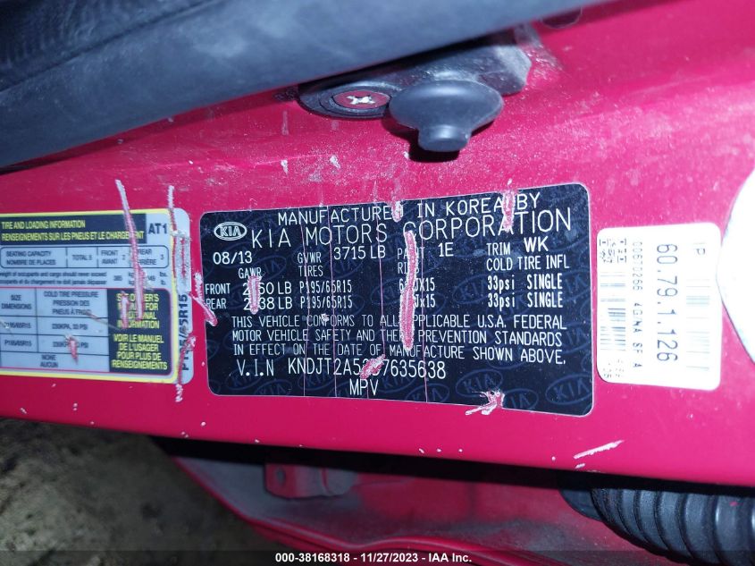 2013 KIA SOUL BASE - KNDJT2A52D7635638