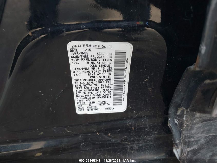 2015 NISSAN ROGUE SELECT S - JN8AS5MT5FW654471