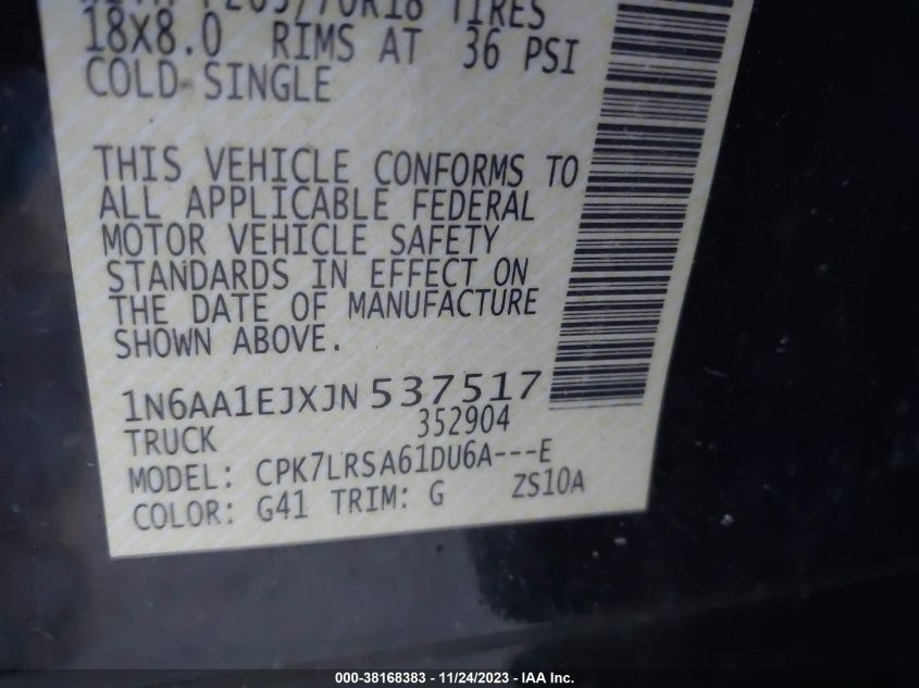 2018 NISSAN TITAN S - 1N6AA1EJXJN537517