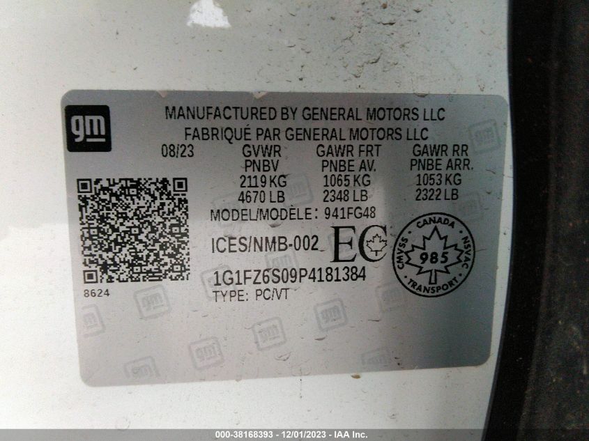 2023 CHEVROLET BOLT EUV PREMIER - 1G1FZ6S09P4181384