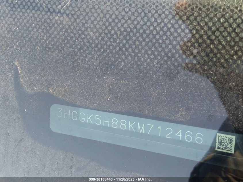2019 HONDA FIT EX - 3HGGK5H88KM712466