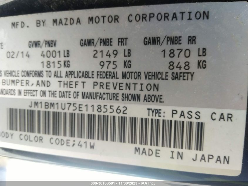 2014 MAZDA MAZDA3 I SPORT - JM1BM1U75E1185562