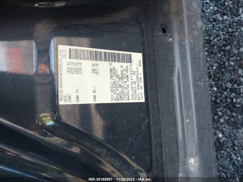 2013 NISSAN ALTIMA 2.5 S - 1N4AL3AP7DC274573