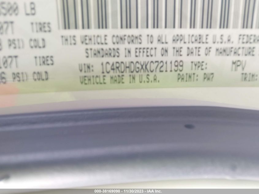 2019 DODGE DURANGO GT PLUS RWD - 1C4RDHDGXKC721199