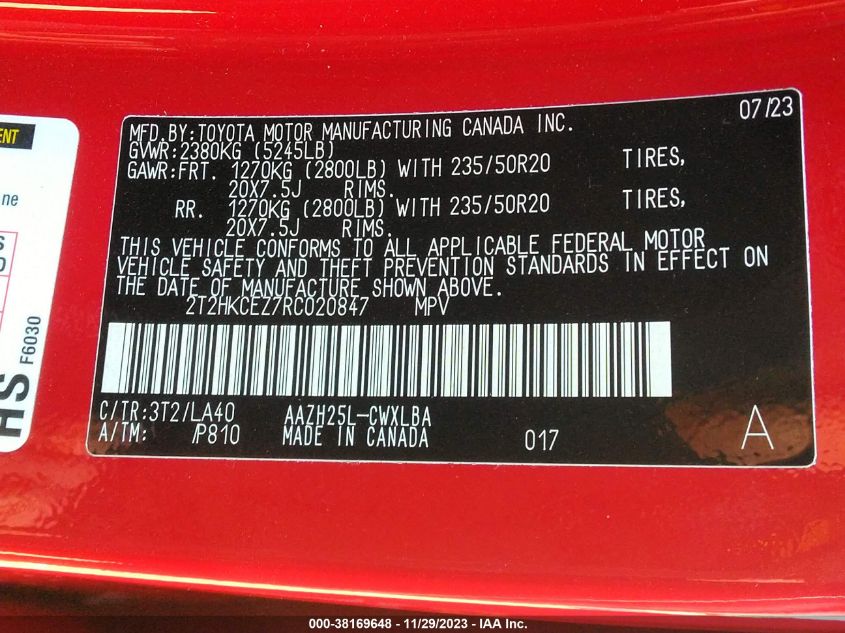 2024 LEXUS NX 350H LUXURY 2T2HKCEZ7RC020847