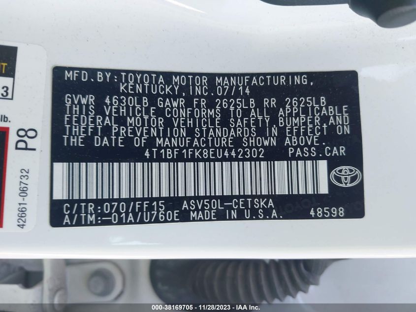 2014 TOYOTA CAMRY SE SPORT - 4T1BF1FK8EU442302