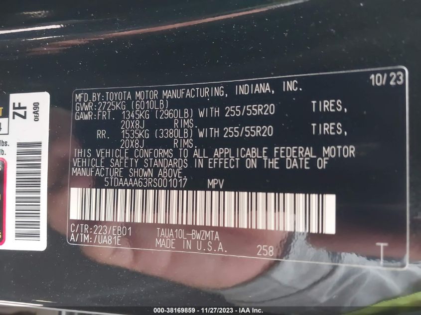 2024 LEXUS TX TX 350 PREMIUM 5TDAAAA63RS001017