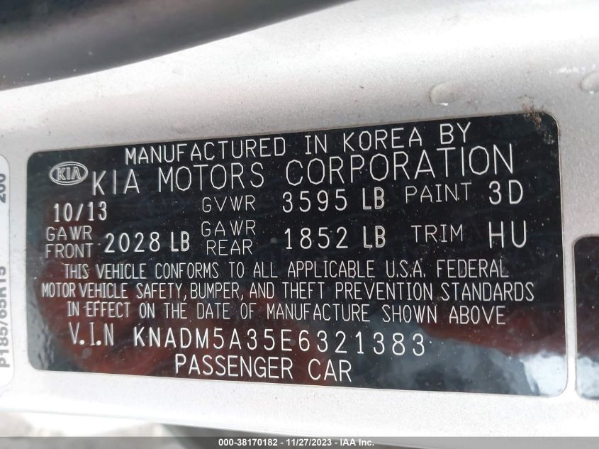 2014 KIA RIO LX - KNADM5A35E6321383