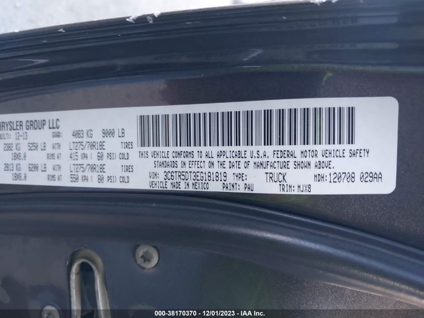 2014 RAM 2500 SLT - 3C6TR5DT3EG181819