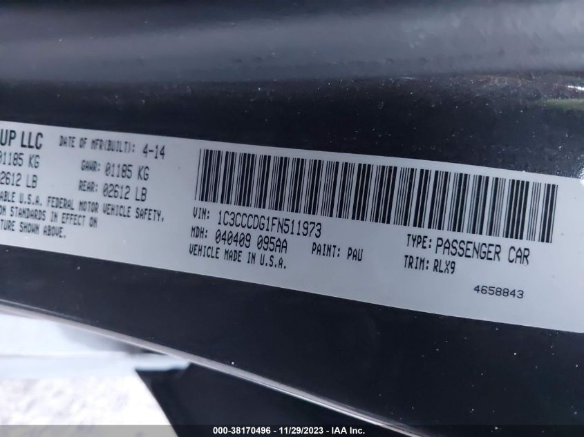 2015 CHRYSLER 200 S - 1C3CCCDG1FN511973
