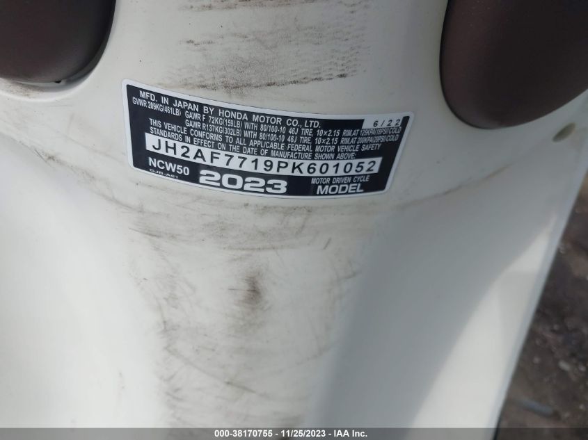 2023 HONDA NCW50 - JH2AF7719PK601052