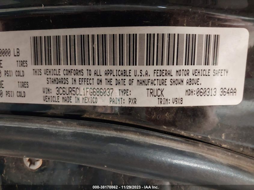 2015 RAM 2500 TRADESMAN - 3C6UR5CL1FG686037