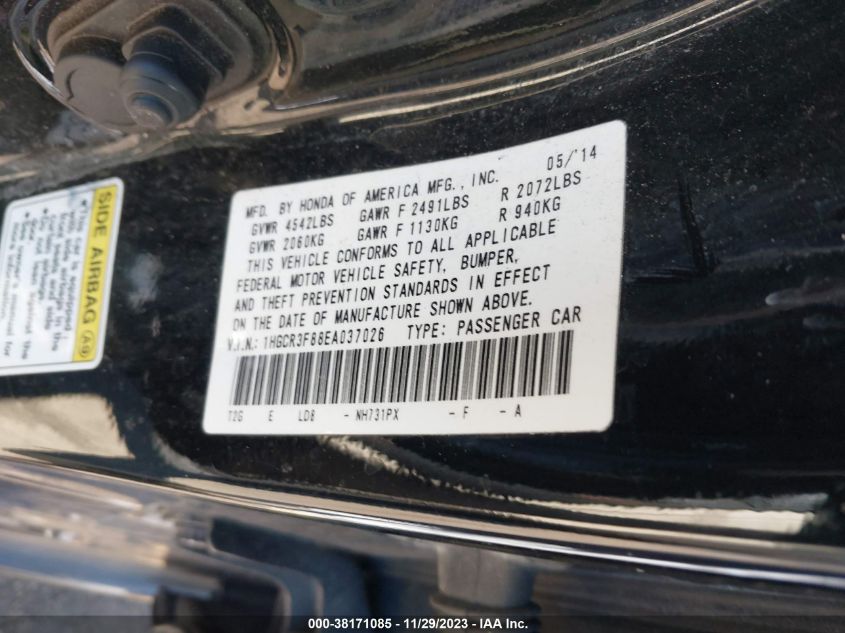 2014 HONDA ACCORD EXL - 1HGCR3F88EA037026