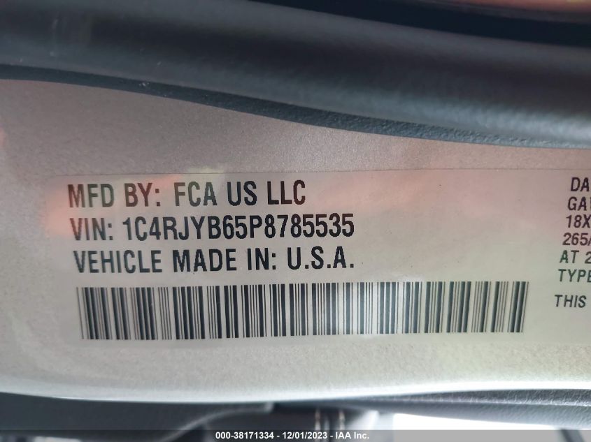 2023 JEEP GRAND CHEROKEE 4XE 1C4RJYB65P8785535