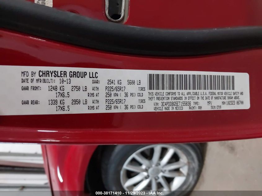 2014 DODGE JOURNEY SXT - 3C4PDDBG5ET155836