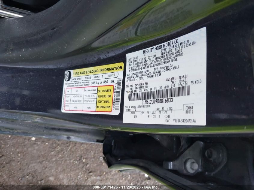 2013 LINCOLN MKZ HYBRID HYBRID 3LN6L2LU9DR816833