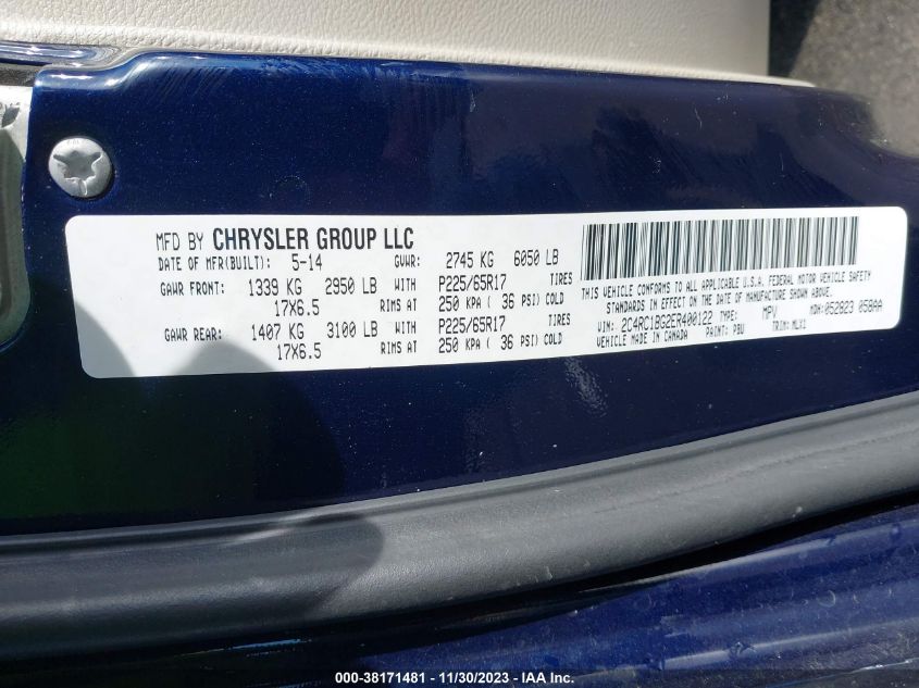 2014 CHRYSLER TOWN & COUNTRY TOURING - 2C4RC1BG2ER400122