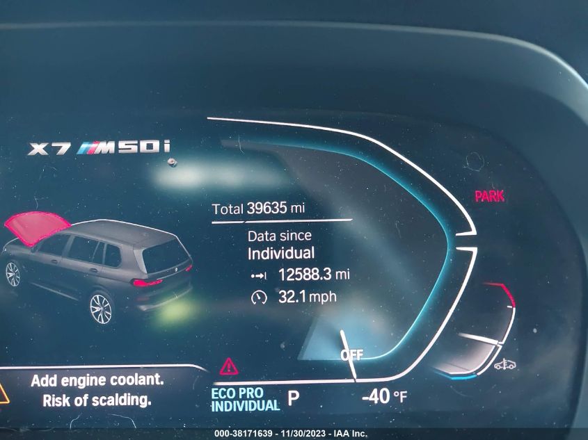 2020 BMW X7 M50I 5UXCX6C01LLE35329