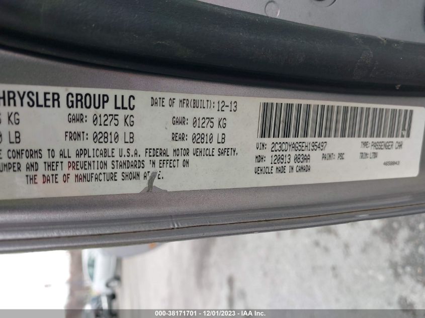 2014 DODGE CHALLENGER SXT - 2C3CDYAG5EH195497