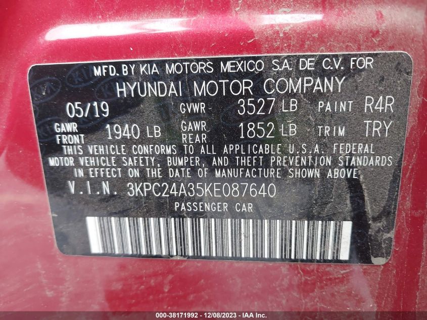 2019 HYUNDAI ACCENT SE - 3KPC24A35KE087640
