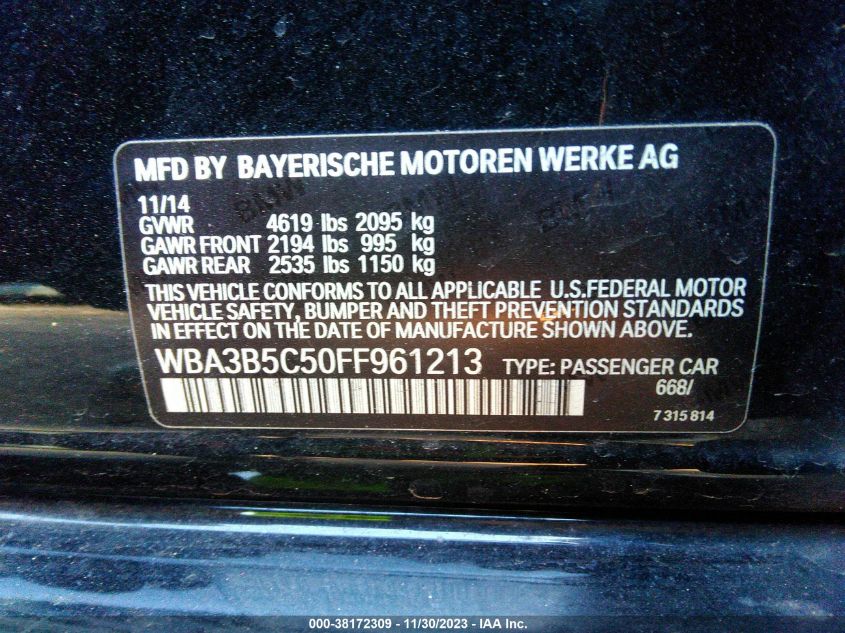 2015 BMW 328I XDRIVE - WBA3B5C50FF961213