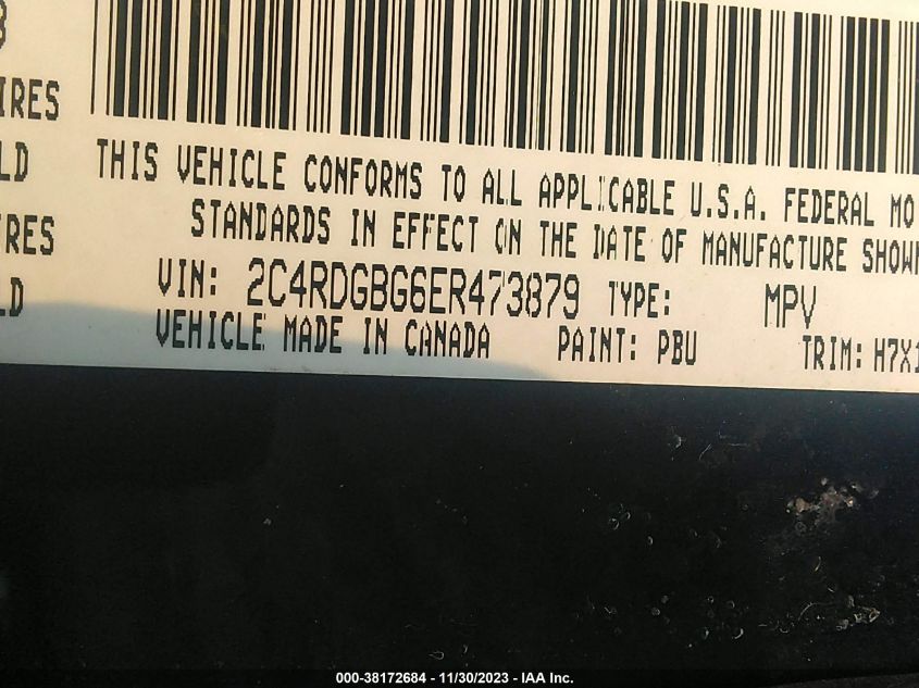 2014 DODGE GRAND CARAVAN AVP/SE - 2C4RDGBG6ER473879