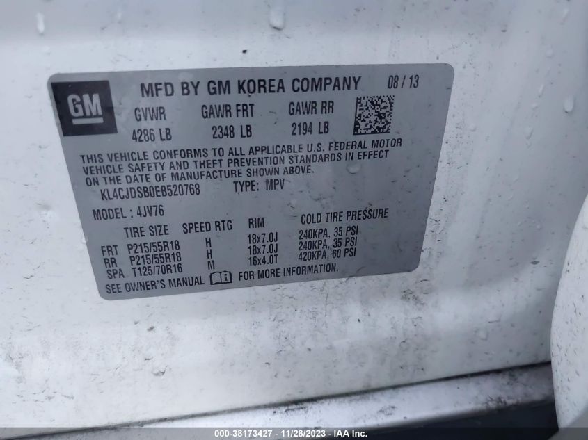 2014 BUICK ENCORE PREMIUM - KL4CJDSB0EB520768