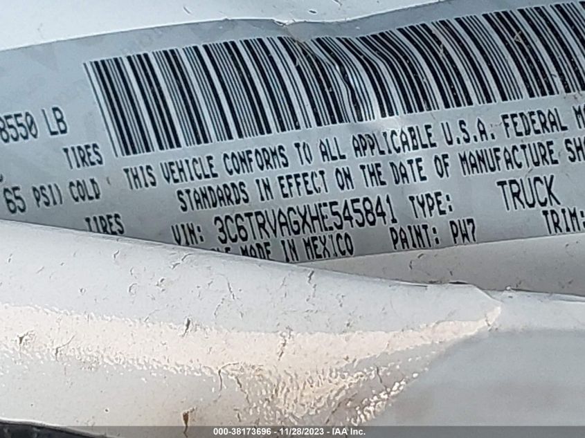 2017 RAM PROMASTER 1500 LOW ROOF 136" WB - 3C6TRVAGXHE545841