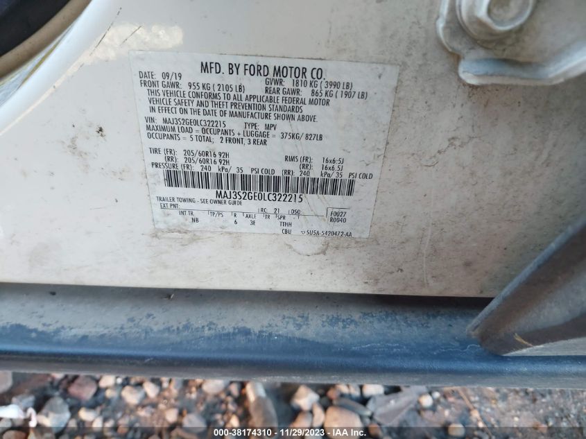 2020 FORD ECOSPORT SE - MAJ3S2GE0LC322215
