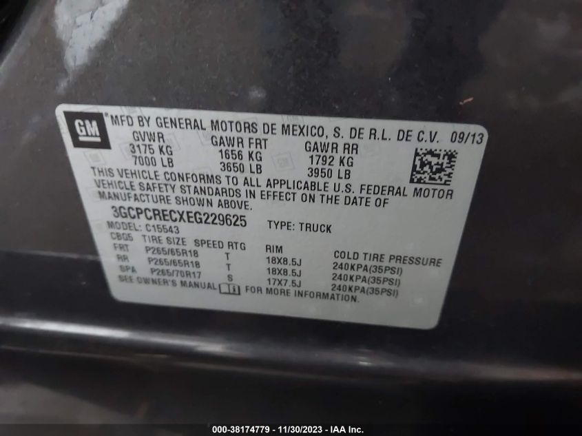 2014 CHEVROLET SILVERADO 1500 1LT - 3GCPCRECXEG229625