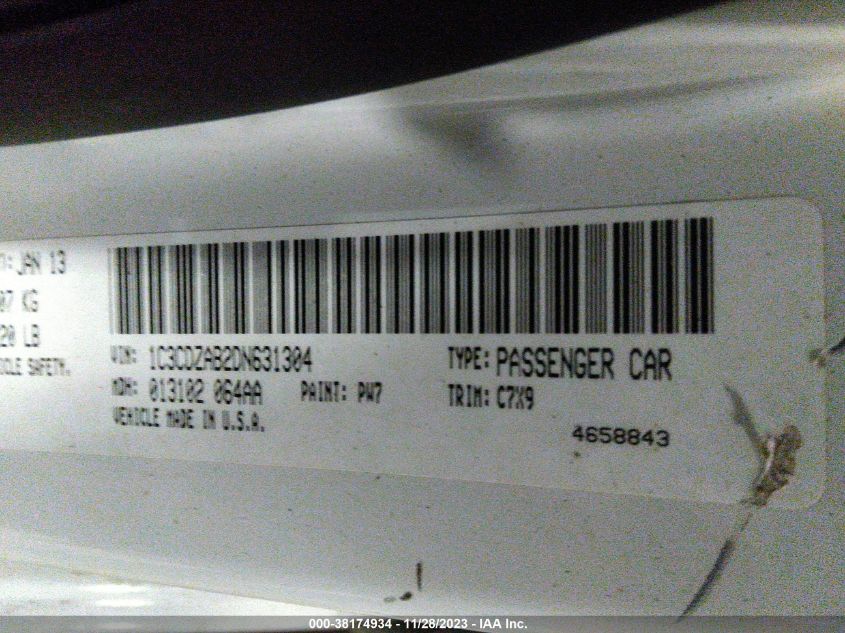 2013 DODGE AVENGER SE - 1C3CDZAB2DN631304