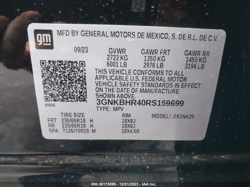 2024 CHEVROLET BLAZER AWD 2LT - 3GNKBHR40RS159699