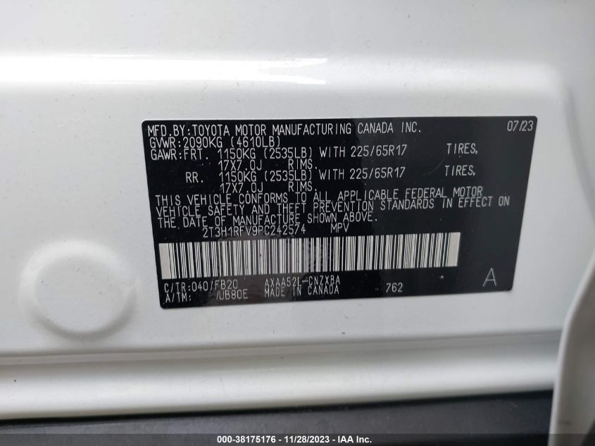 2023 TOYOTA RAV4 LE - 2T3H1RFV9PC242574