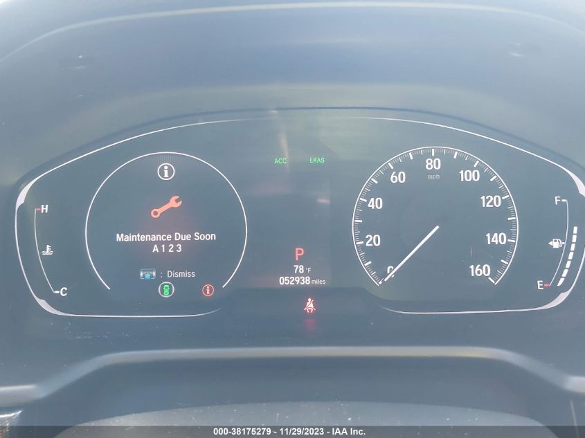2019 HONDA ACCORD SPORT - 1HGCV1F31KA142152
