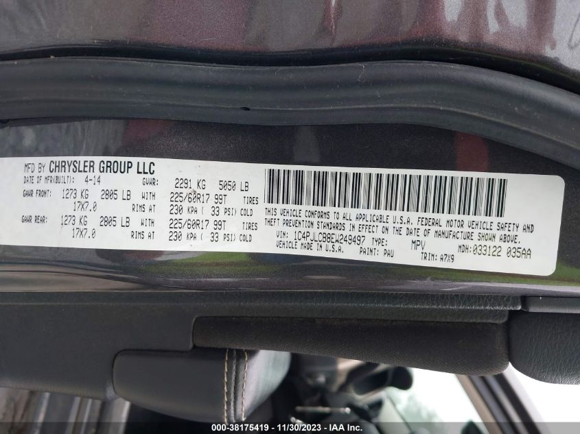 2014 JEEP CHEROKEE LATITUDE - 1C4PJLCB8EW249497
