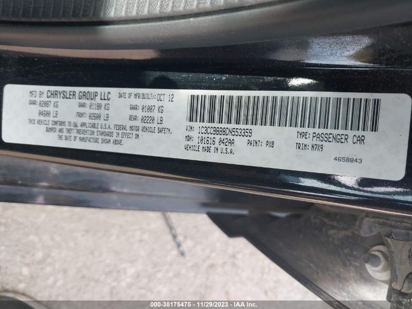2013 CHRYSLER 200 TOURING - 1C3CCBBB8DN553359