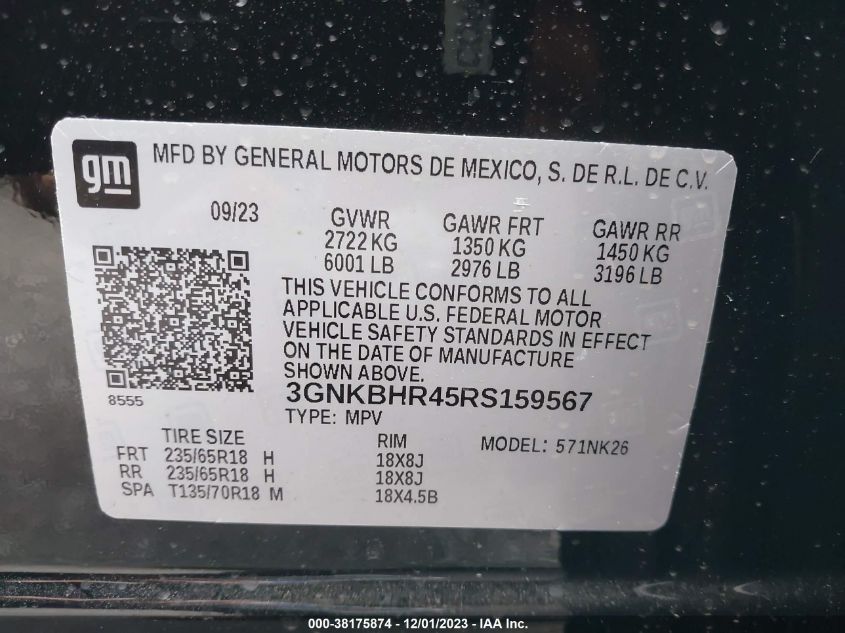 2024 CHEVROLET BLAZER AWD 2LT - 3GNKBHR45RS159567