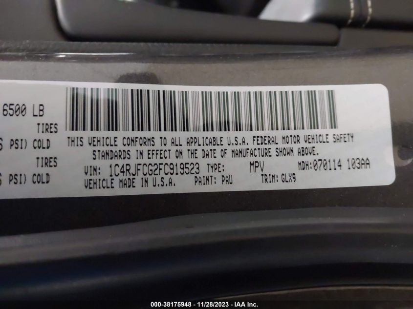 2015 JEEP GRAND CHEROKEE OVERLAND - 1C4RJFCG2FC919523