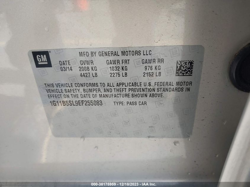 2014 CHEVROLET MALIBU 1LS - 1G11B5SL9EF255083