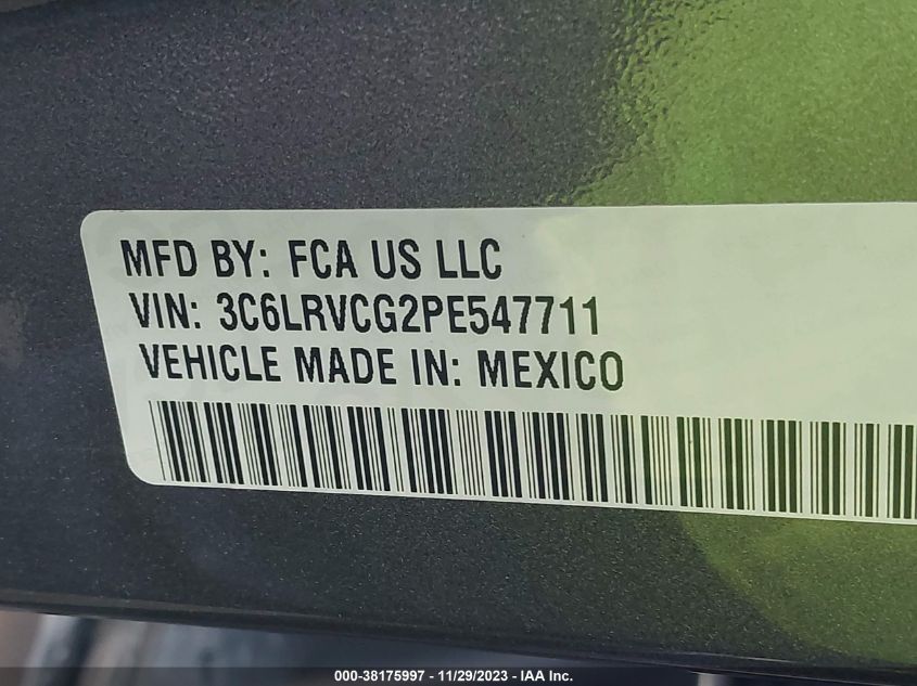 2023 RAM PROMASTER 2500 HIGH ROOF 136" WB 3C6LRVCG2PE547711
